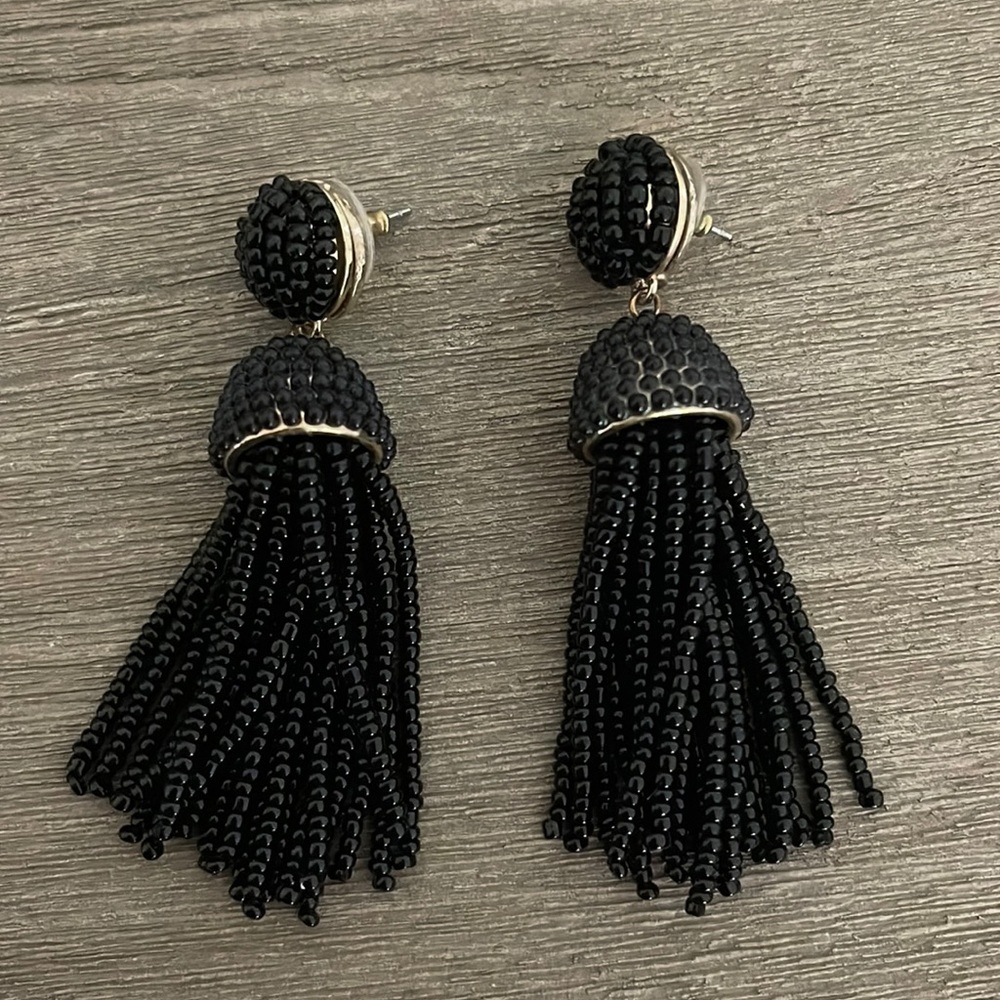 Bauble Bar black tassel earrings